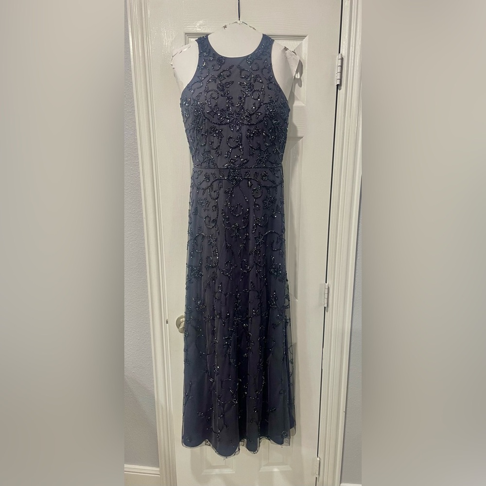Adrianna Papell Platinum Sleeveless Evening Gown/ Bridal with Embellishments